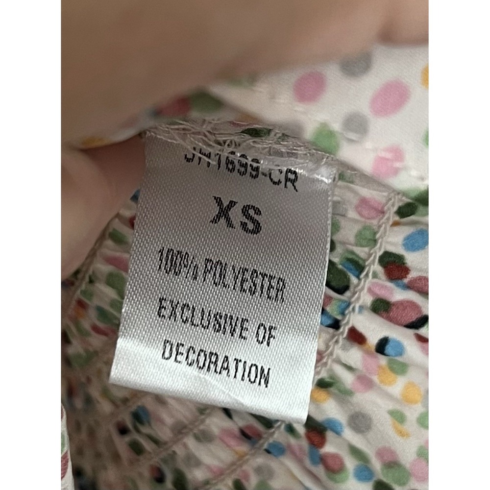 THML Smocked Peplum Top Size XS Floral Confetti Print Cottagecore Coquette Cute - Picture 8 of 8